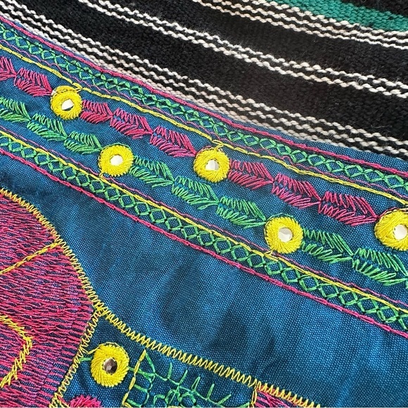 Africa Imports Colorful Royal Elephant Embroidered Tote Bag - Picture 7 of 10